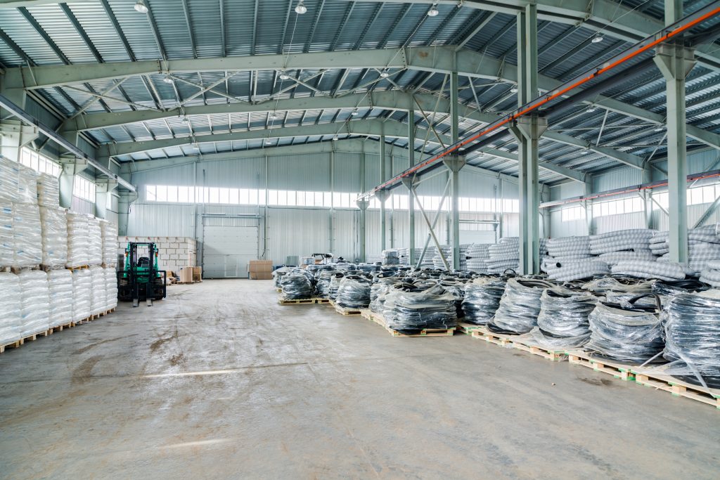 Interior of a new commercial warehouse shed built by GTD Construction
