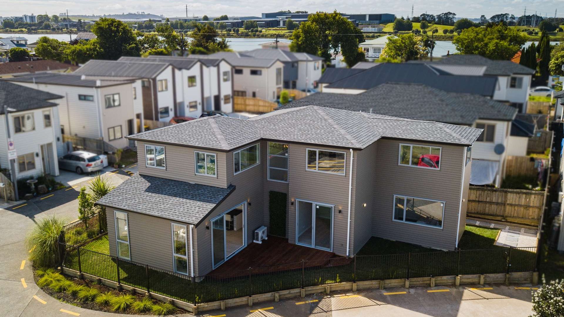 Aerial view of a GTD Construction residential project in Otahuhu, Auckland
